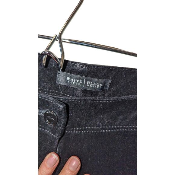 White House Black Market 6 R Black Velvet bootleg pants - Picture 9 of 12